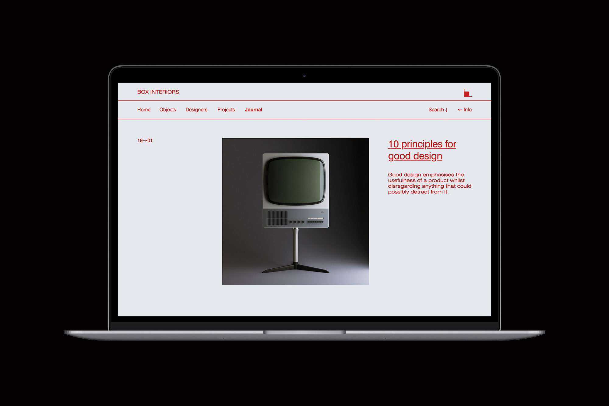 BOX INTERIORS - Website Design - Journal Archive