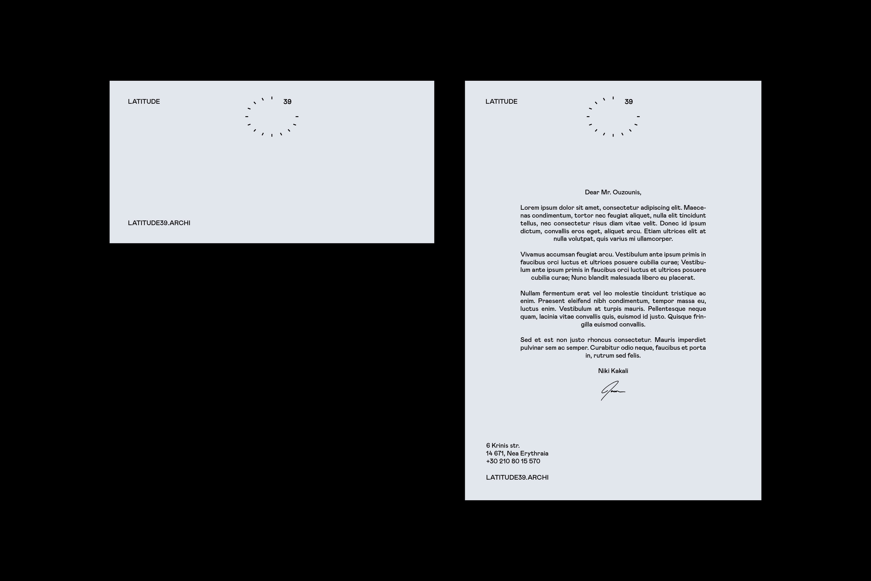 LATITUDE 39 - Branding - Letterhead and Envelope