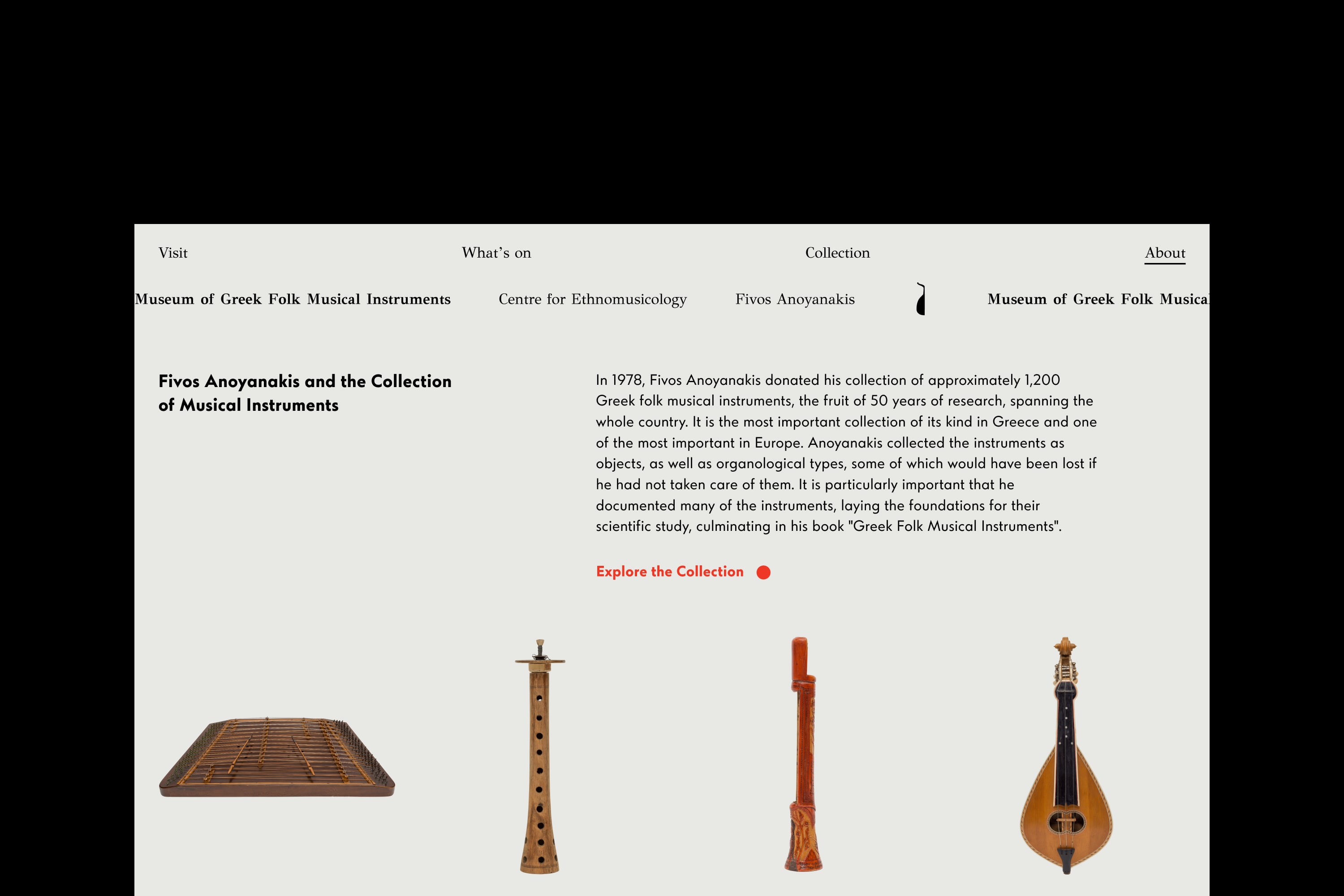 Museum of Greek Folk Musical Instruments - About Fivos Anoyanakis Centre for Ethnomusicology