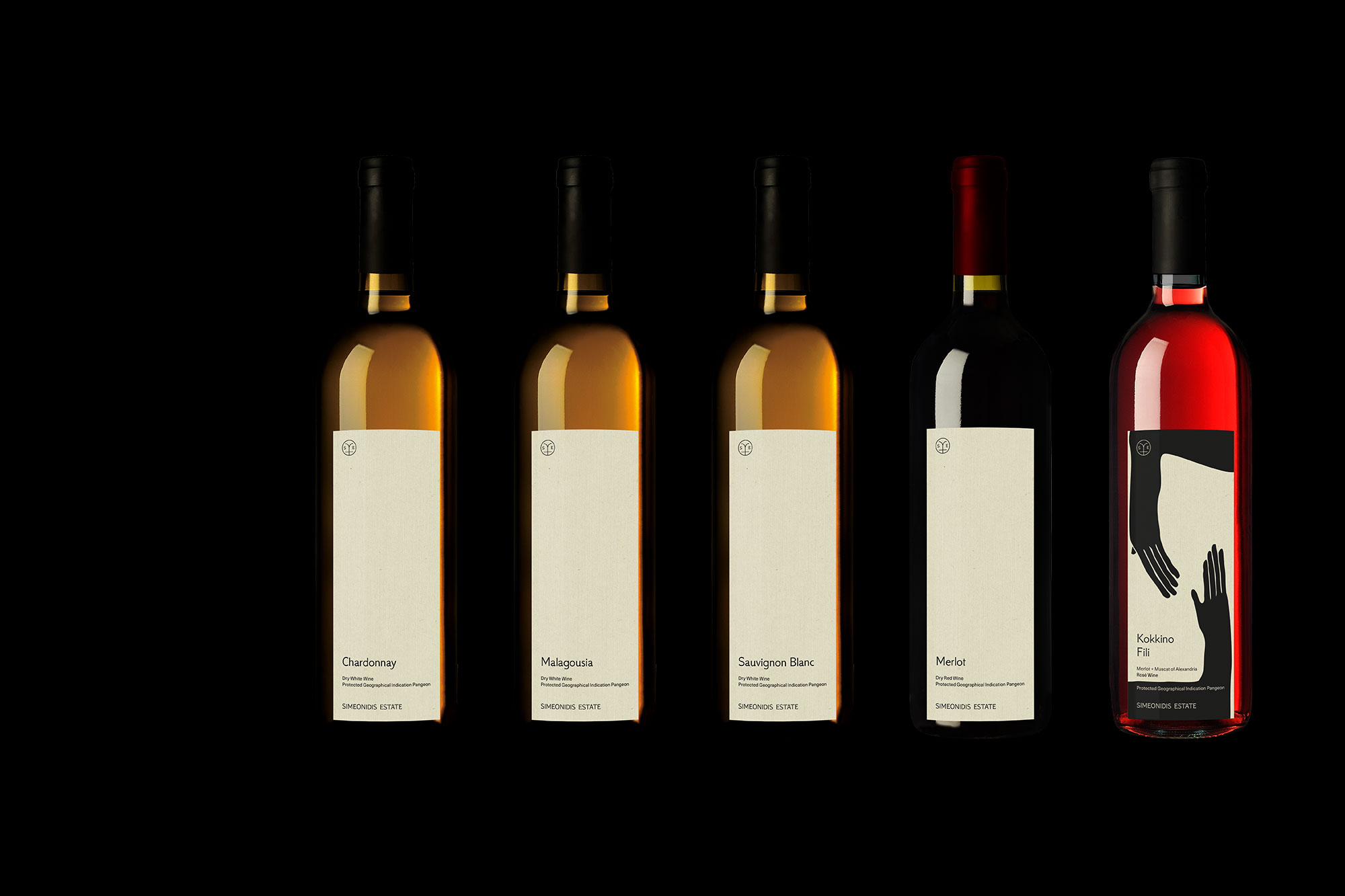 Winery - Single Variety White and Red Wines Labels Design